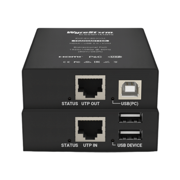 Extensor UTP 1080p60Hz UTP Extender | USB 2.0 | PoC  80m Wyrestorm EXP-EX-80-KVM
